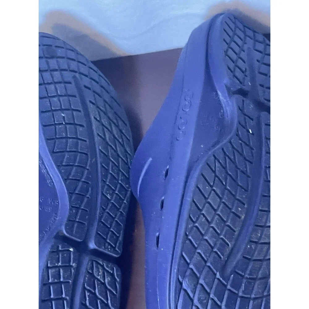OOFOS Blue Slip-On Clog Sandals Rubber Upper Logo  US M6  W8 EU 39